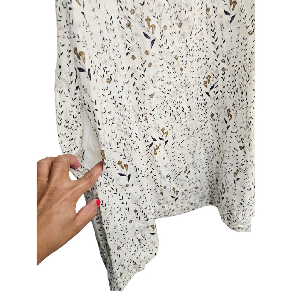 Rachel Zoe Linen Swing Dress L Cottagecore Coastal Grandmother Boho Lagenlook - Picture 6 of 9